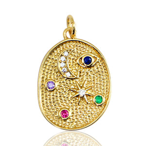 Mond Stern oval - Anhänger