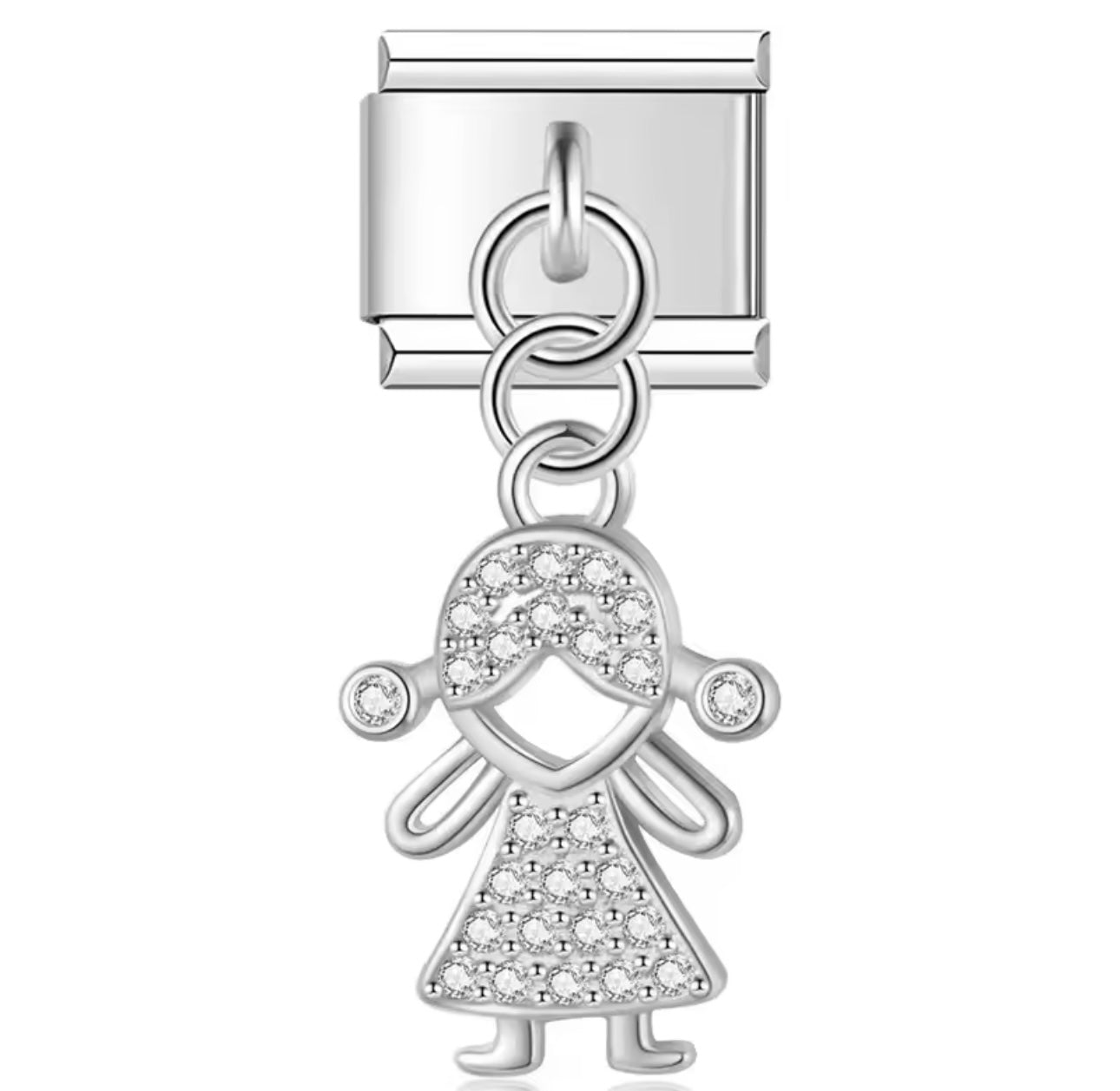 Glitter Girl Charm - ItalianCharm