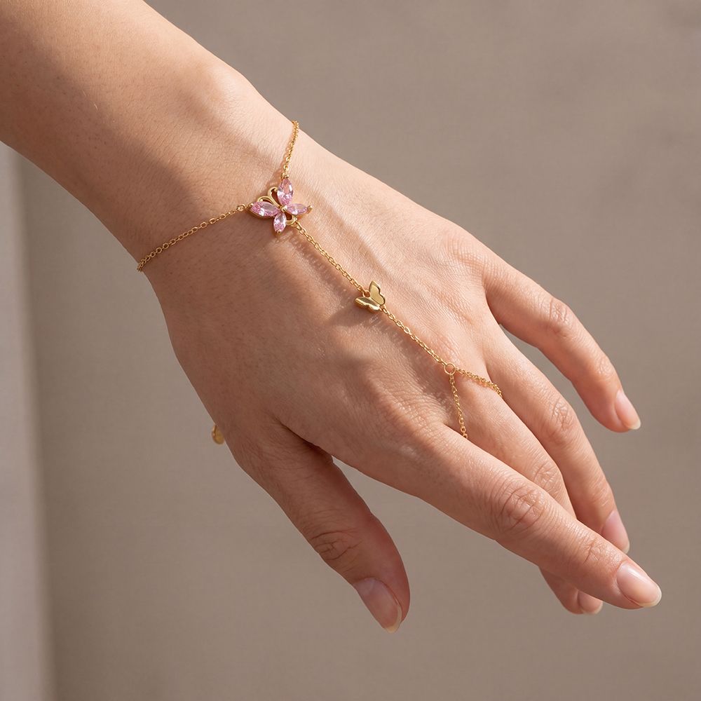 Butterfly Bloom Hand Chain - Armband