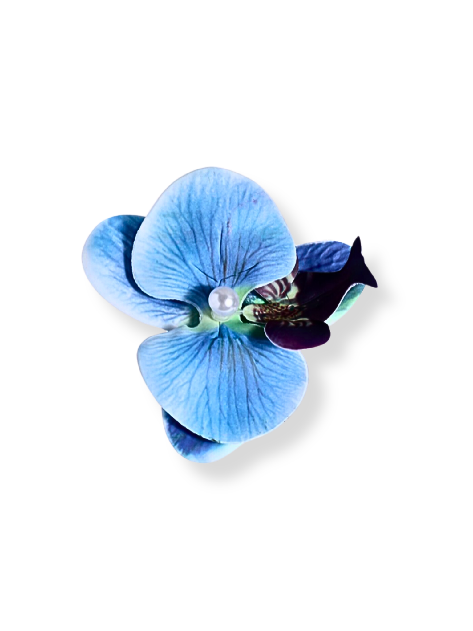 Orchideen Spange - Blau