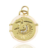 Mond Enamel beige  - Anhänger