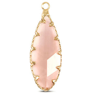 Kristallglas oval gold - Anhänger