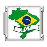 Brasilien Map Charm - ItalianCharm