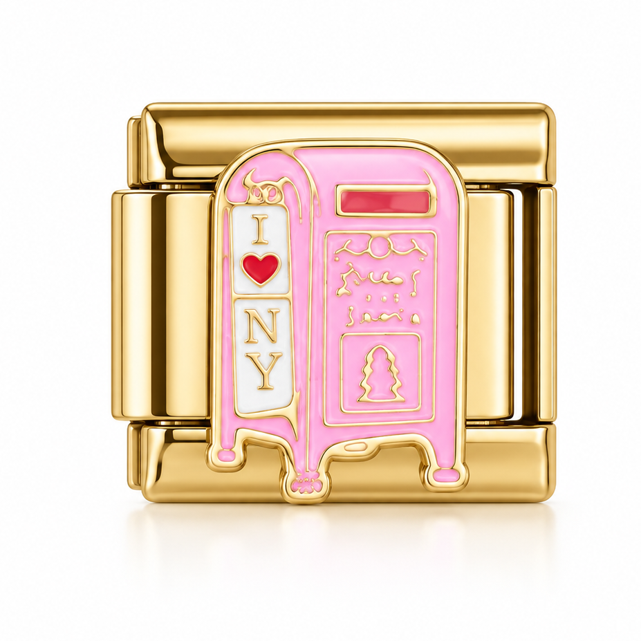 Pink NYC Mailbox - Italian Charm