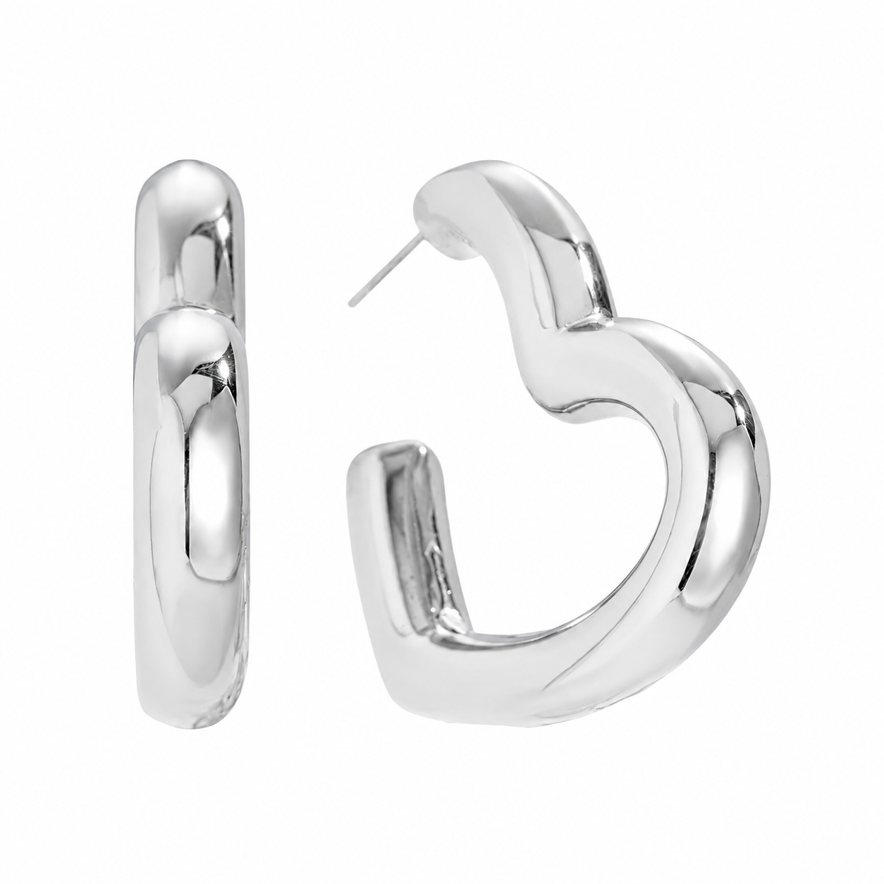 Amora Heart Hoops | SILBER