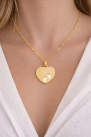 Herz Babyfüsschen - Gravur-Kette