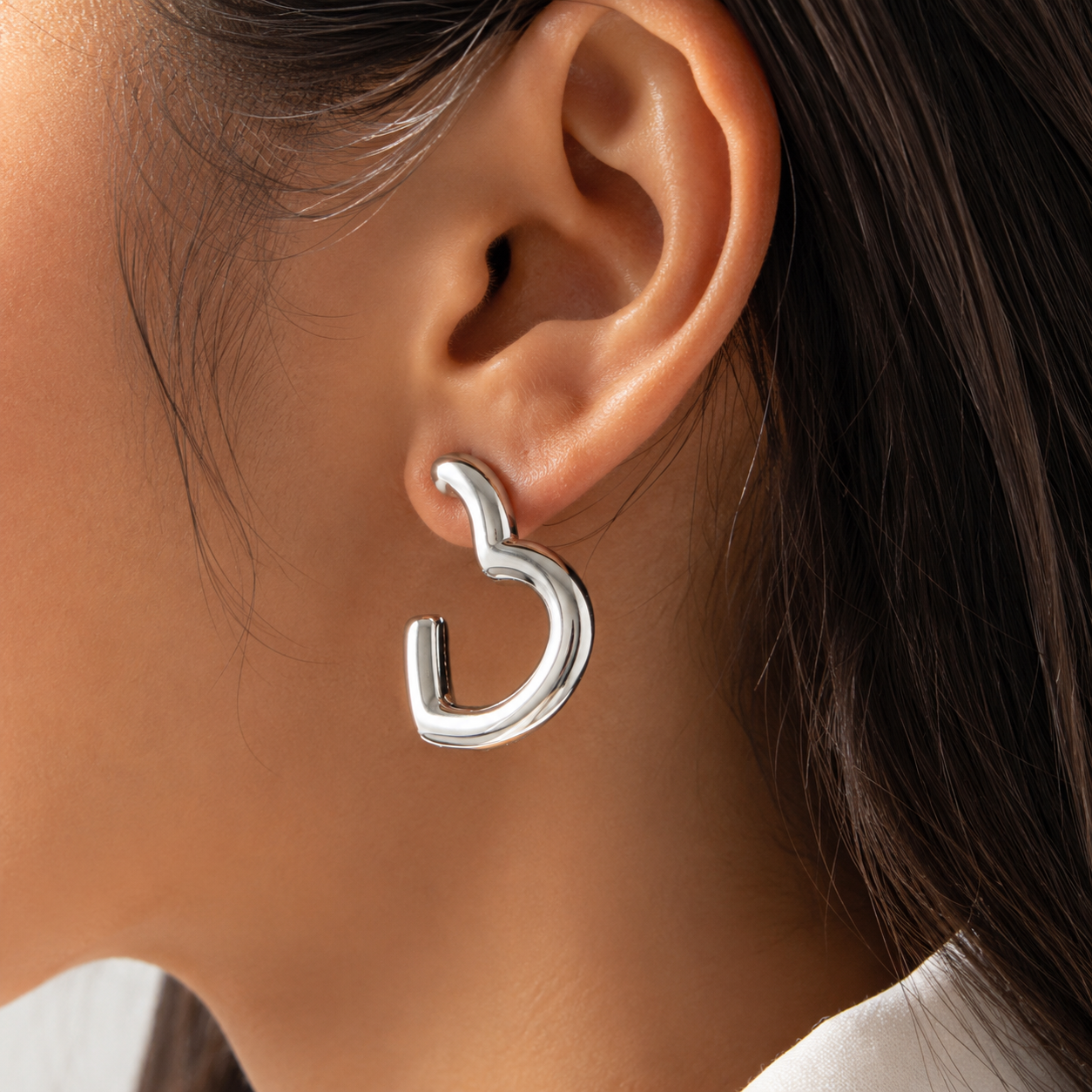 Amora Heart Hoops | SILBER