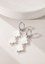 Clover Pearl Hoops | SILBER