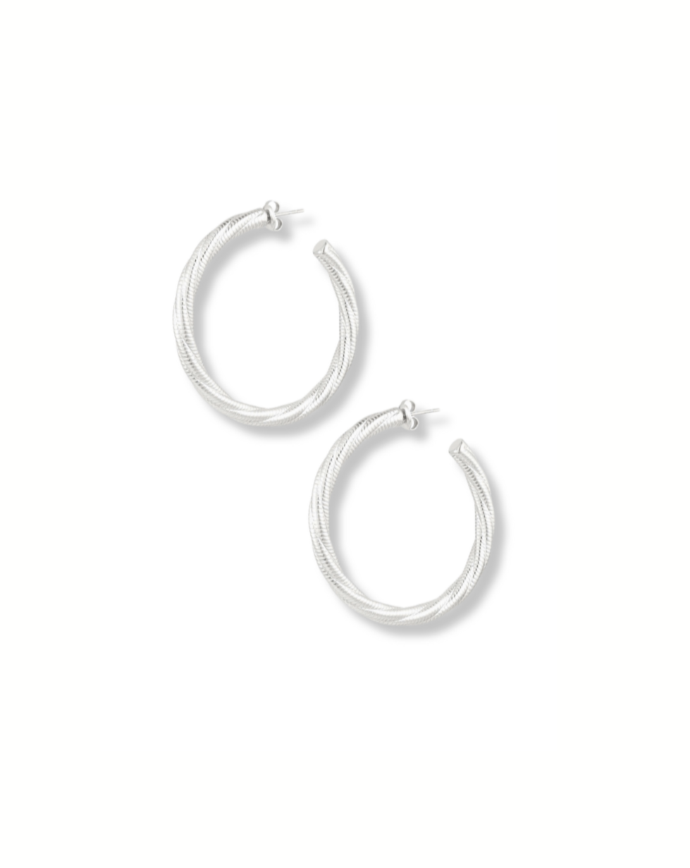 Twisted Hoop Earrings | SILBER