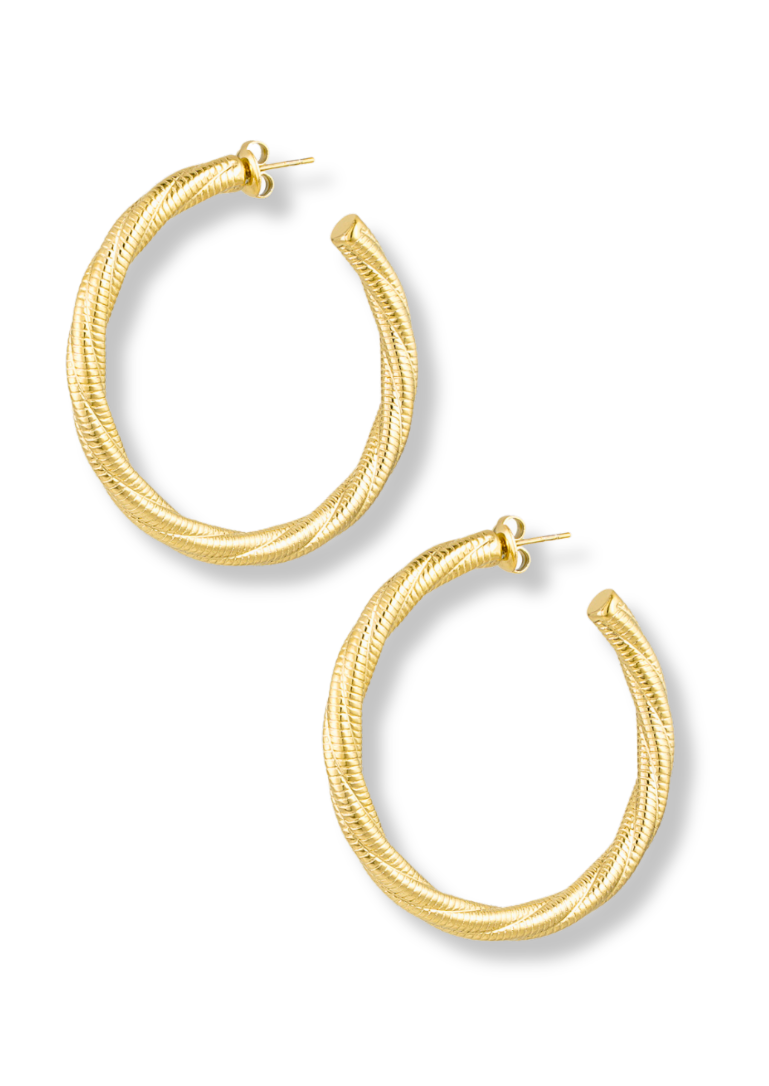 Twisted Hoop Earrings | GOLD