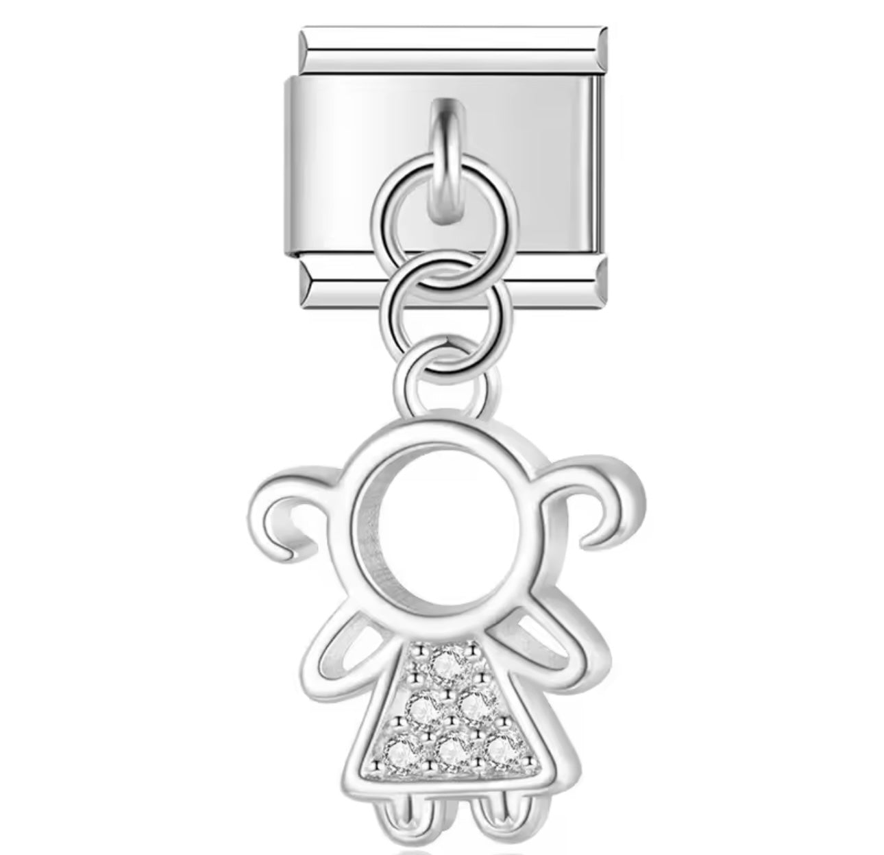 Little Girl Outline - Italian Charm