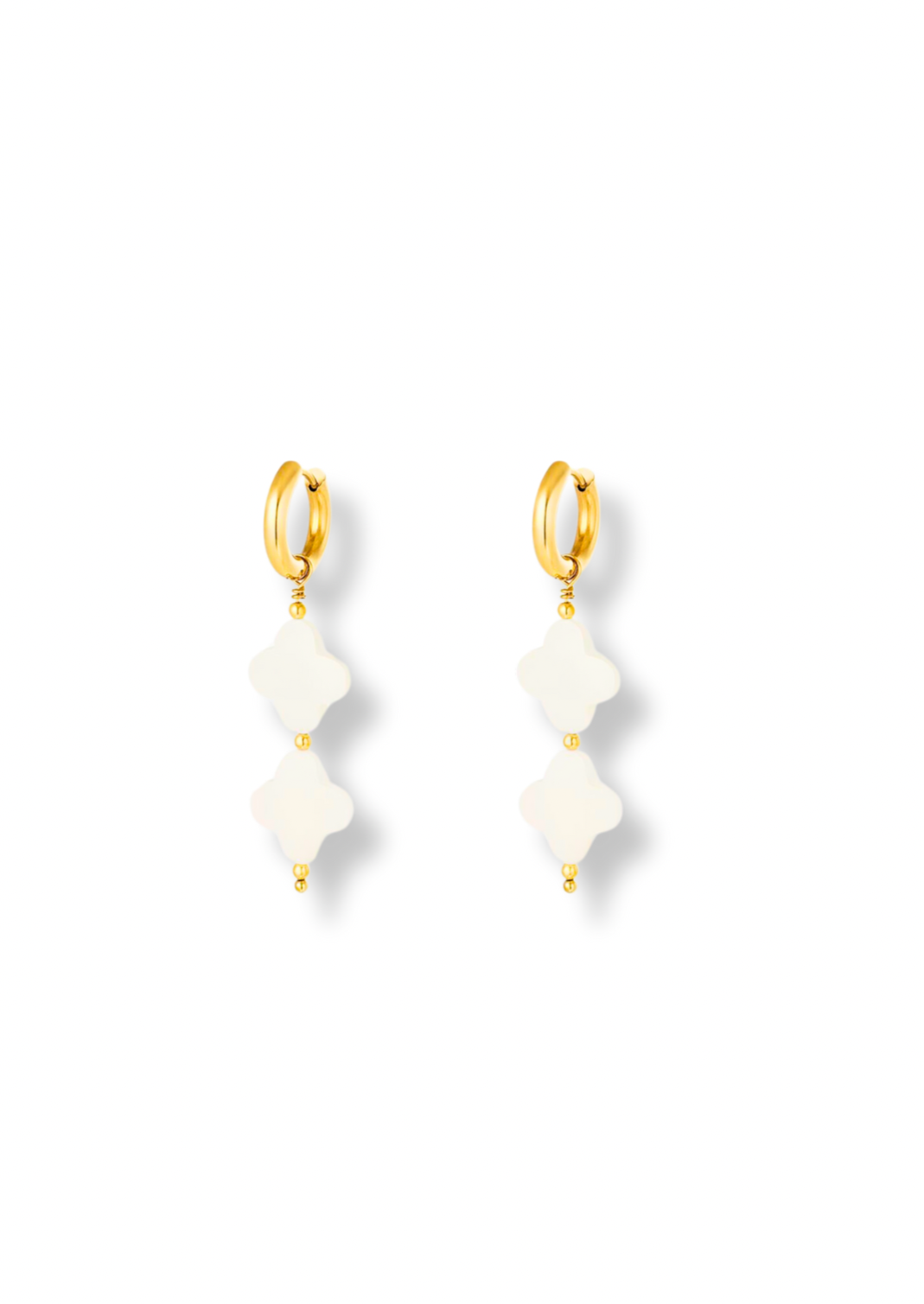 Clover Pearl Hoops | GOLD