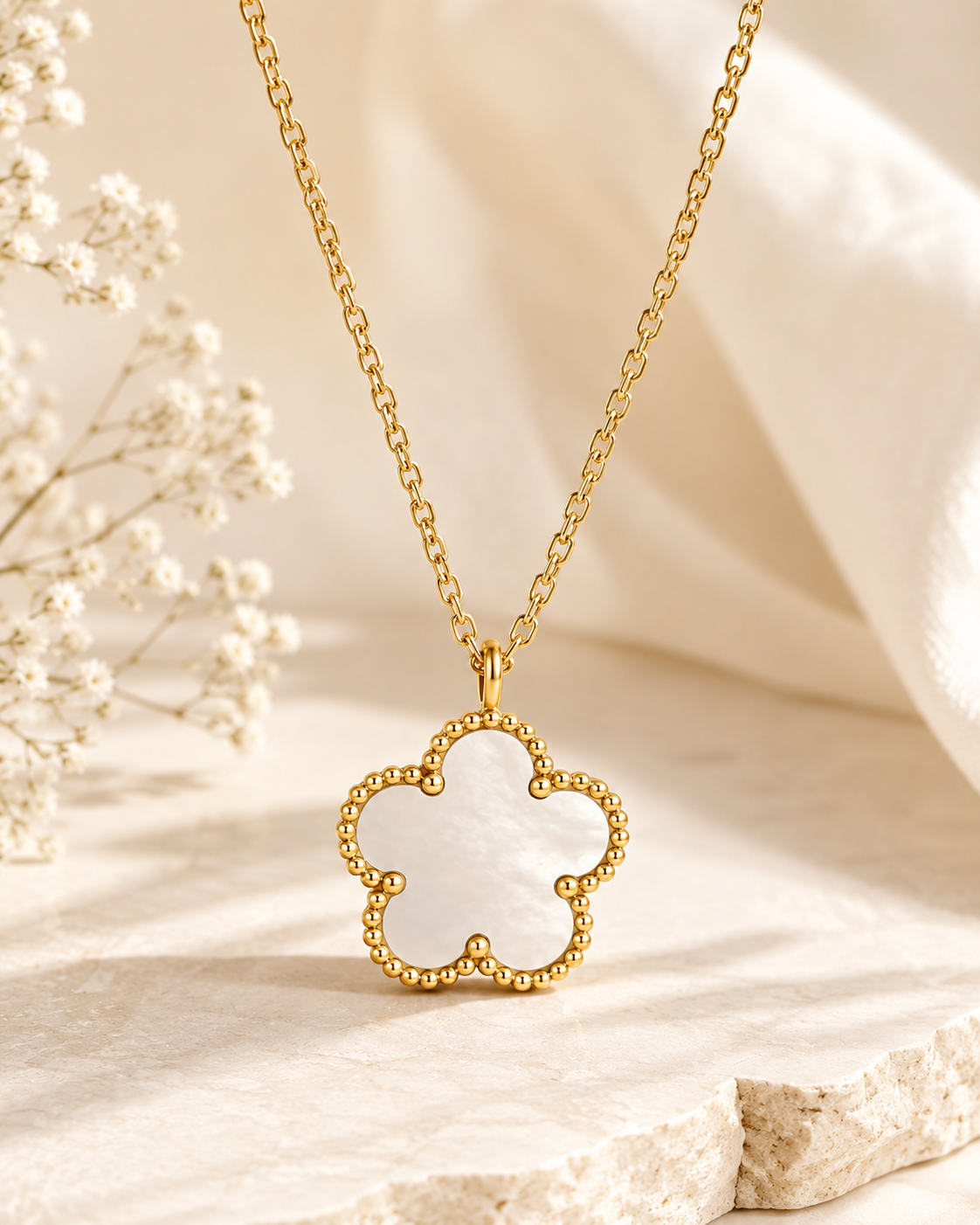 Blossom Perlmutt Halskette | GOLD