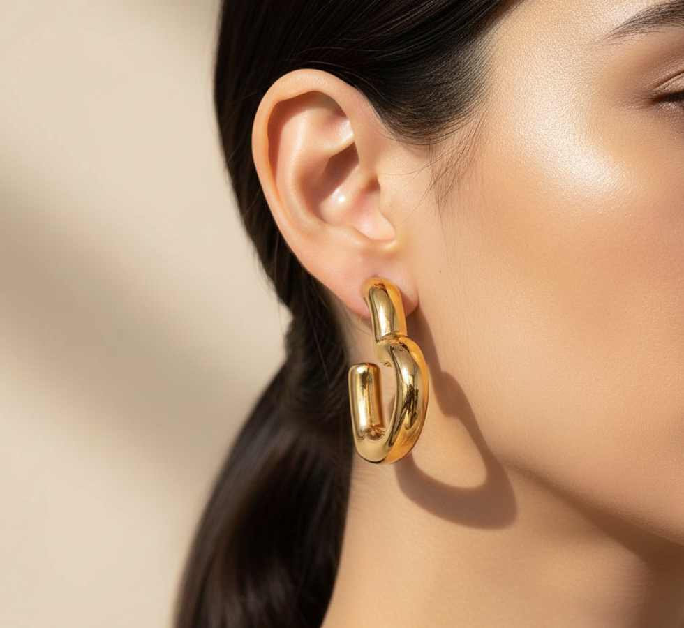 Amora Heart Hoops │ GOLD