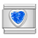 Herz mit blauen Kristall - ItalianCharm