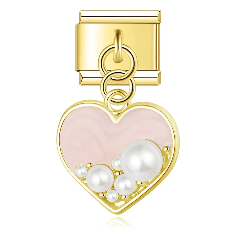 Soft Pearl Heart - Italian Charm