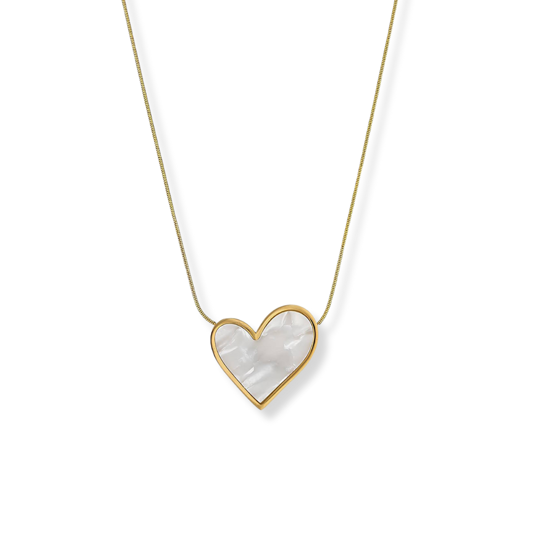 Amora Pearl Heart Necklace | GOLD