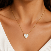Amora Pearl Heart Halskette | GOLD