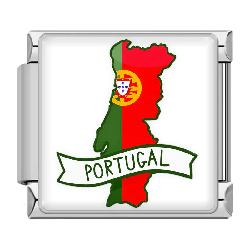 Portugal Map Charm - Italian Charm